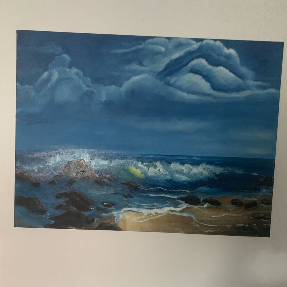 Sea side 20*24” oil painting on Canvas. Best quality signed and original